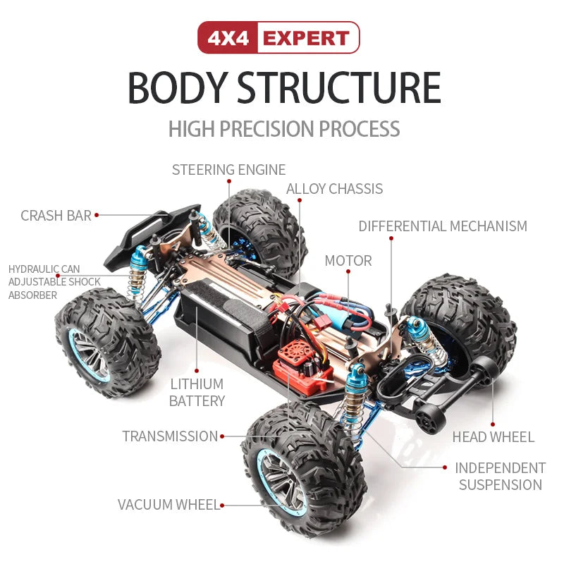 90Km/h High Speed 4WD Brushless RC Truck